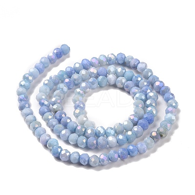 Faceted Electroplated Glass Beads Strands X-GLAA-C023-02-C16-1