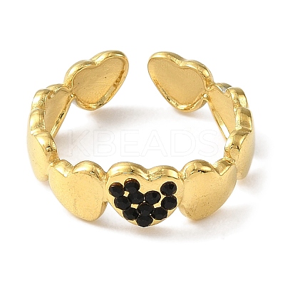 Ion Plating(IP) 304 Stainless Steel Open Cuff Ring for Women RJEW-F166-08G-02-1