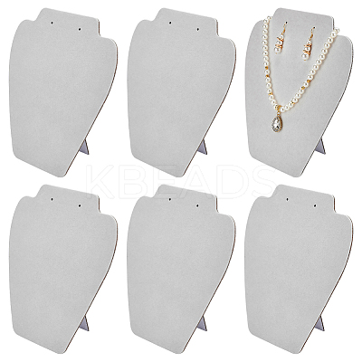 Bust Shaped Velvet Necklaces Jewelry Display Stands LS-ODIS-WH0043-159A-1