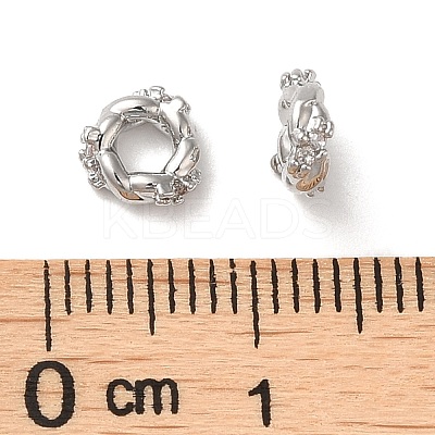 Brass Micro Pave Cubic Zirconia Beads KK-P239-29B-P-1