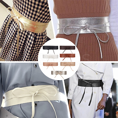 7Pcs 7 Colors PU Leather Wrap Around Waist Band DIY-BC0012-27-1