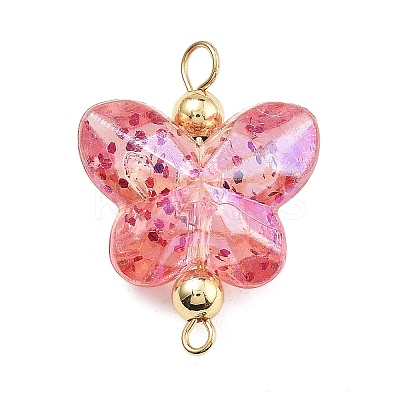 Transparent Acrylic Glitter Butterfly Connector Charms PALLOY-JF02958-1