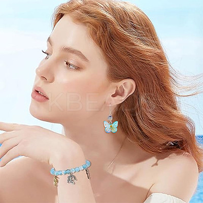 100Pcs Transparent Glass Butterfly Charms FIND-HY0003-79-1