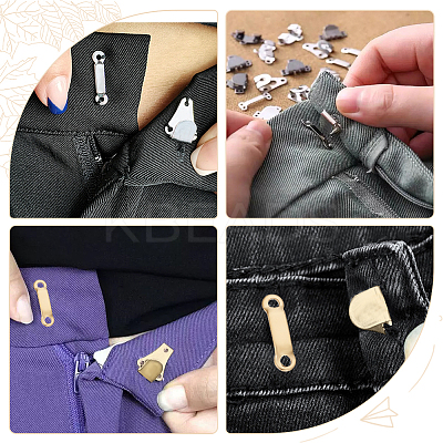 60 Sets 2 Colors Brass Trouser Fasteners KK-CP0001-06-1