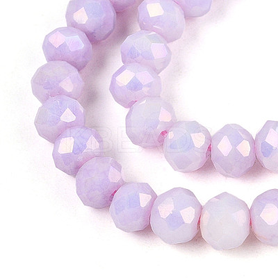 Anti-Tarnish Electroplate Rondelle Glass Beads Strands EGLA-T021-4mm-17-02-1