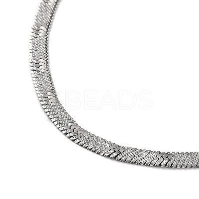 Non-Tarnish 304 Stainless Steel Herringbone Chain Necklace NJEW-D045-10P-1