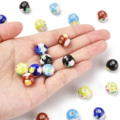 20Pcs 5 Colors Handmade Porcelain Beads PORC-FS0001-18-1