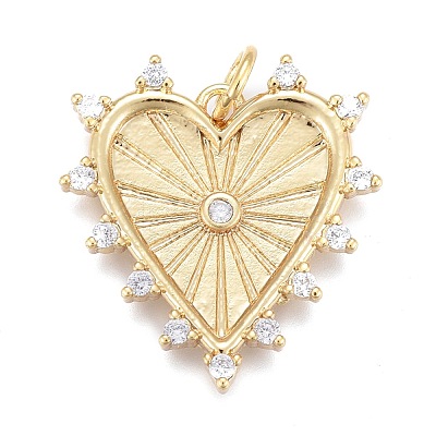 Brass Micro Pave Clear Cubic Zirconia Pendants ZIRC-M108-29-G-1