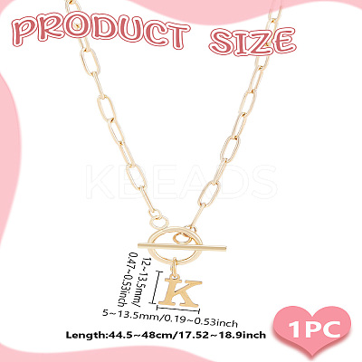 304 Stainless Steel Letter Pendant Necklaces NJEW-LP0001-52K-G-1