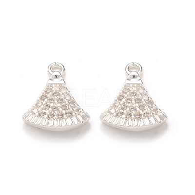 Brass Micro Pave Cubic Zirconia Charms KK-P228-38S-1