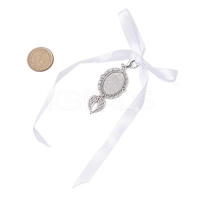 Alloy Oval Wedding Bouquet Pendant Decorations HJEW-JM02794-1