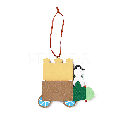 Christmas Car Handmade Polymer Clay Pendant Decorations LS-HJEW-P017-03F-1