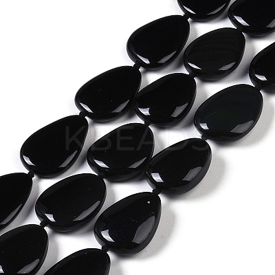 Natural Black Gemstone Beads Strands G-Q164-C01-02-1