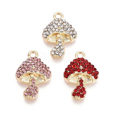 Rack Plating Alloy Rhinestone Pendants PALLOY-T091-26M-G-1