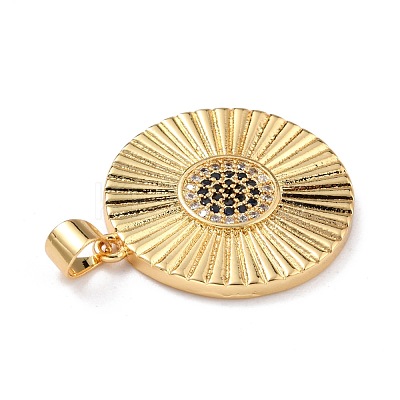 Brass Micro Pave Cubic Zirconia Pendants ZIRC-L100-054G-1