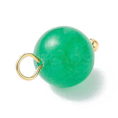 Dyed Natural White Jade Round Charms PALLOY-JF01147-01-1