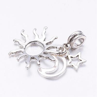 Tibetan Style Alloy European Dangle Charms PALLOY-JF00330-1