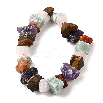 Natural Amethyst & Tiger Eye & Green Aventurine & Rose Quartz & Carnelian Beads Strands G-I283-F17-1