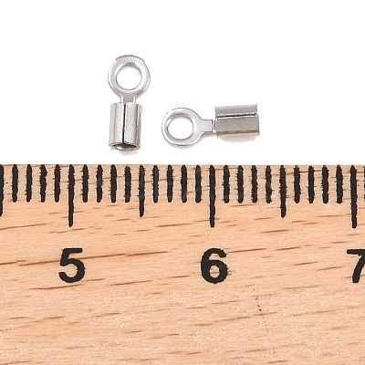 304 Stainless Steel Fold Over Crimp Cord Ends STAS-P434-05C-P-1