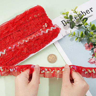 Chinlon Pleated Lace Trim EW-WH0013-28A-1