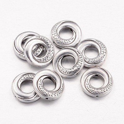 Tibetan Style Alloy Donut Bead Frames LS-TIBEB-5723-AS-NR-1