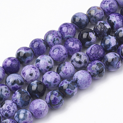 Dyed Natural Fire Crackle Agate Beads Strands G-T098-02B-03-1