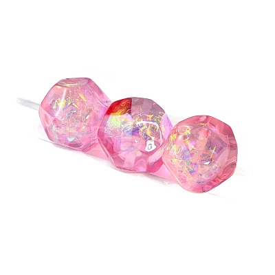 30Pcs Gradient Color & UV Plating Rainbow Iridescent Opaque Resin Beads PW-WG6C260-07-1