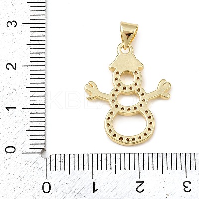 Christmas Brass Micro Pave Cubic Zirconia Pendants KK-B164-02G-01-1