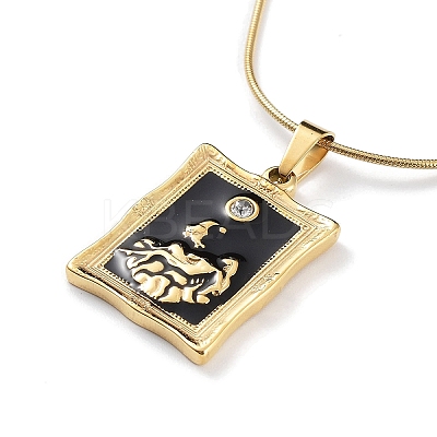 Ion Plating(IP) 304 Stainless Steel Pendant Necklaces NJEW-F318-05G-1