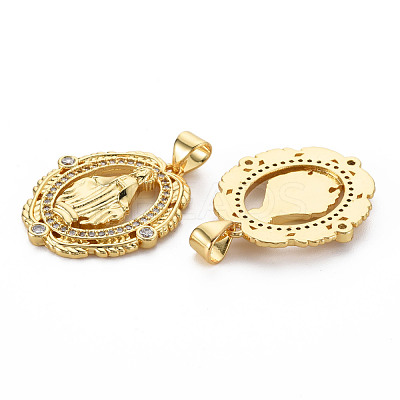 Brass Micro Pave Cubic Zirconia Pendants KK-Q252-082-NF-1