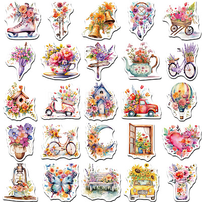 50Pcs PVC Adhesive Waterproof Stickers Self-Adhesive Stickers PW-WG9EA2E-01-1