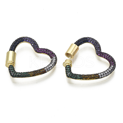 Brass Micro Pave Cubic Zirconia Screw Carabiner Lock Charms LS-ZIRC-N039-016B-NF-1