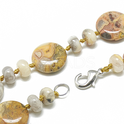 Natural Crazy Agate Beaded Necklaces NJEW-S393-26-1