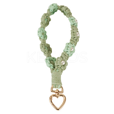 Cotton Braided Flower Pendant Decorations AJEW-TAC0030-032G-02-1