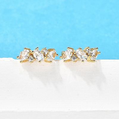 Brass Hoop Earrings EJEW-S256-03A-G-1