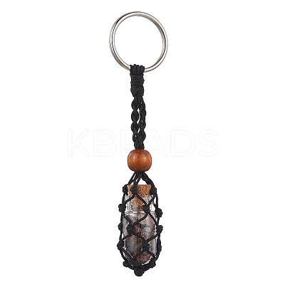 Natural & Synthetic Gemstone Wishing Bottle Keychain KEYC-JKC00726-1