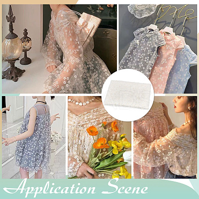 Polyester Flower Pattern Fabric DIY-WH0591-147A-1