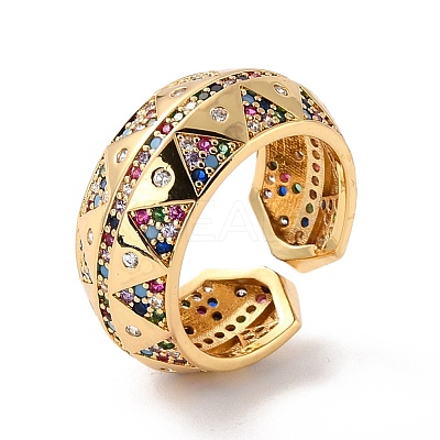 Colorful Cubic Zirconia Dome Ring for Her RJEW-C017-02G-RS-1