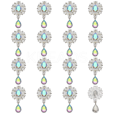 16Pcs Alloy Rhinestone Cabochons FIND-FG0004-26C-1