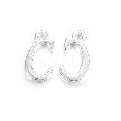 Silver Color Plated Alloy Letter Pendants PALLOY-J718-01S-C-1