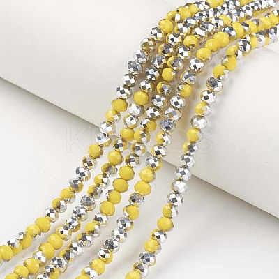 Electroplate Opaque Glass Beads Strands EGLA-A034-P4mm-M07-1
