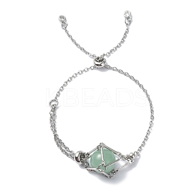 Adjustable Brass Macrame Pouch Bracelet Making for Stone Holder AJEW-JB01192-02-1