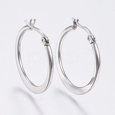 Tarnish Resistant 304 Stainless Steel Hoop Earrings LS-EJEW-F105-22P-1