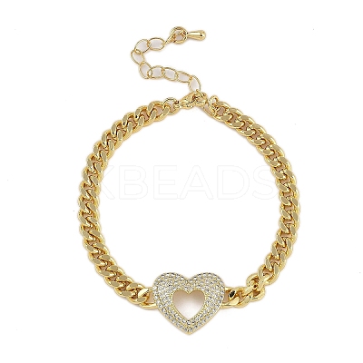 Rack Plating Brass Bracelets with Cubic Zirconia for Women BJEW-D047-01G-01-1