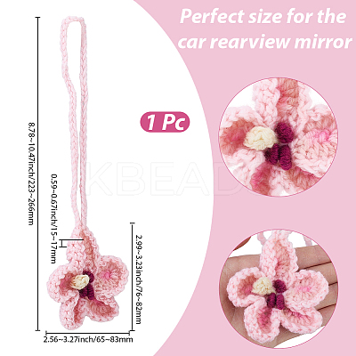 Handmade Polyester Flower Pendant Decorations HJEW-WH20020-011C-1