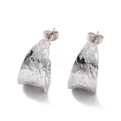Non-Tarnish 304 Stainless Steel Chunky C-shape Stud Earrings EJEW-P198-08P-1