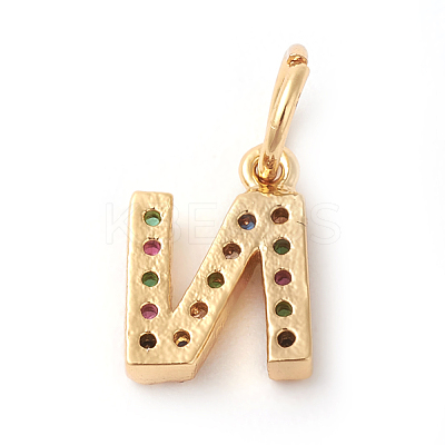 Brass Micro Pave Colorful Cubic Zirconia Charms ZIRC-F092-01-N-1