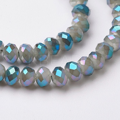 Electroplate Glass Beads Strands EGLA-F124-FR-A01-1