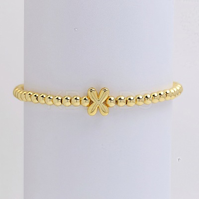 Brass Beaded Stretch Bracelets for Women FS-WG560D0-24-1