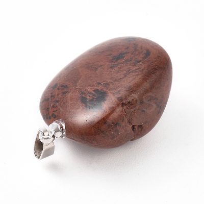 Natural Mahogany Obsidian Pendants G-K302-B03-1